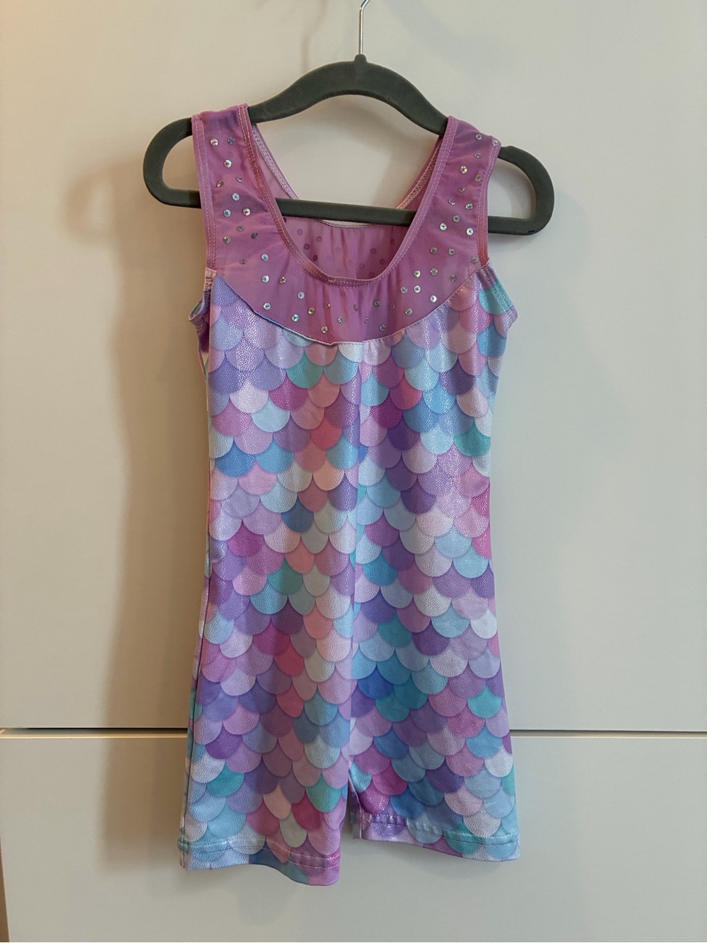 Mermaid Scale Purple Multicolor Kids Dance Gymnastics Leotard - 110 (4T/5T) - Picture 6 of 7